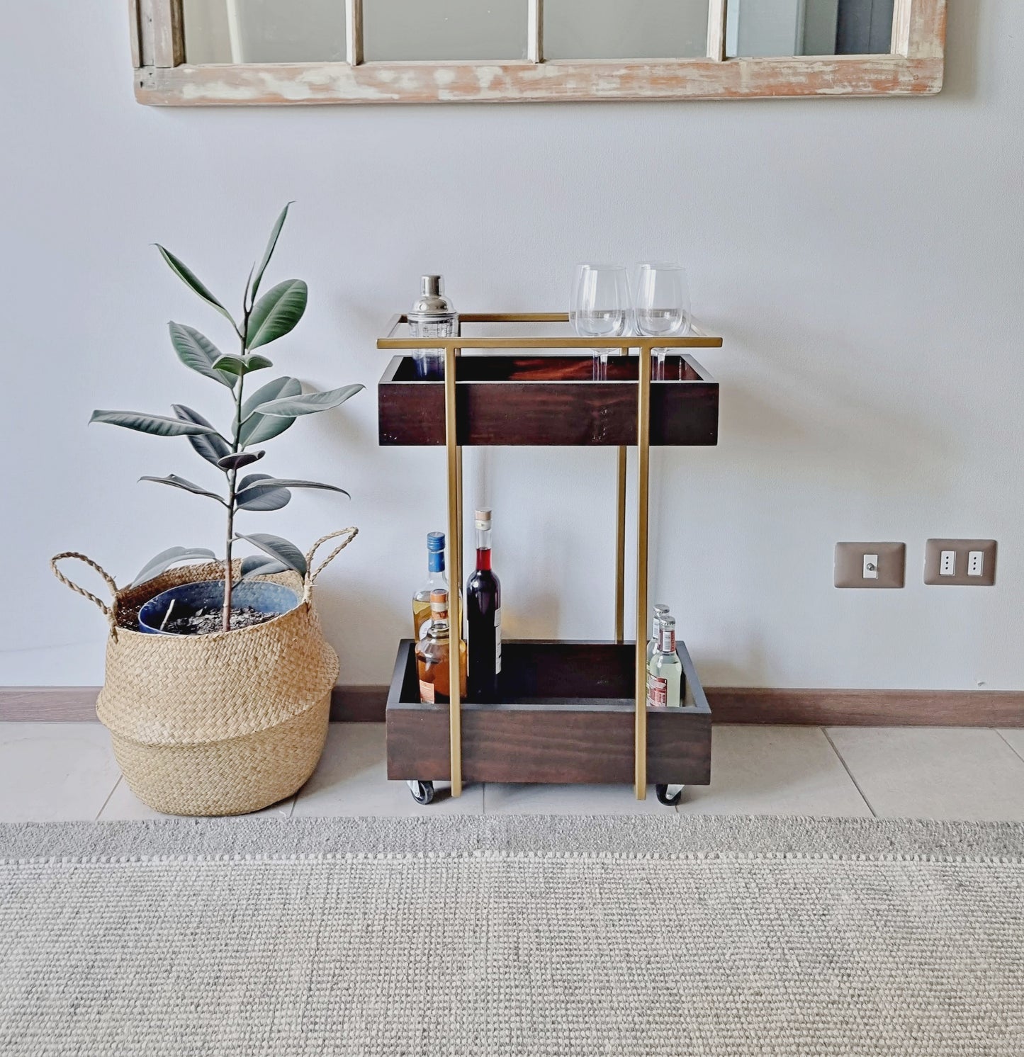 carro minibar con ruedas
