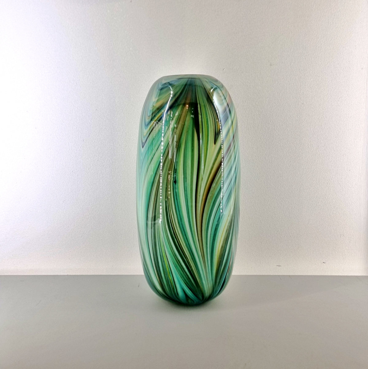 Florero de Vidrio Verde / Naranja