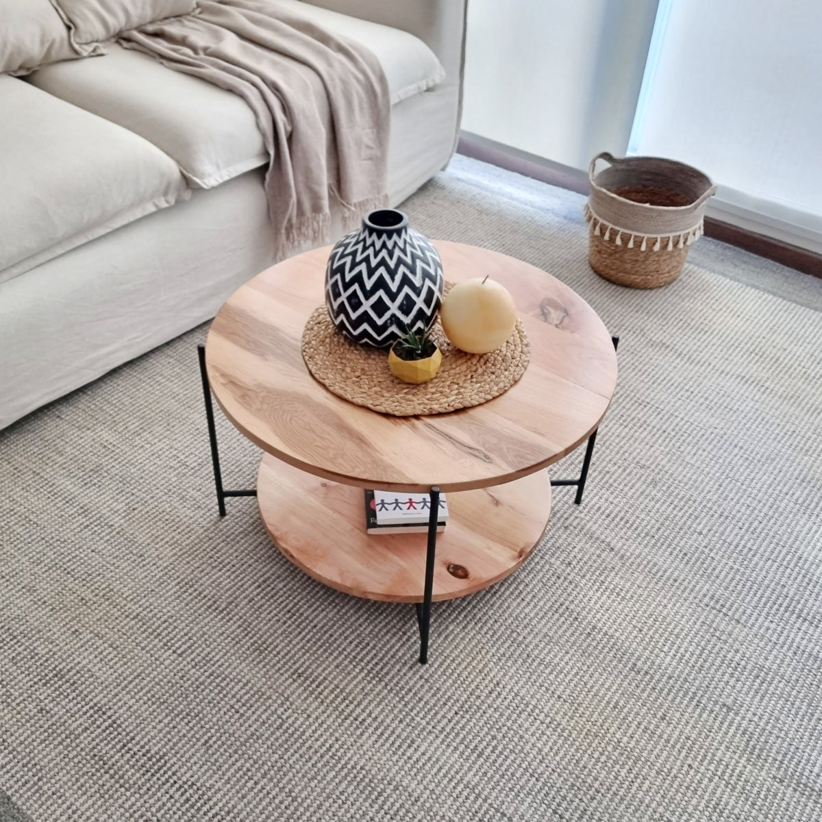 mesa de centro redonda madera