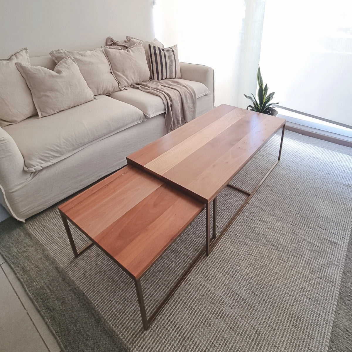 mesa de centro extensible roble