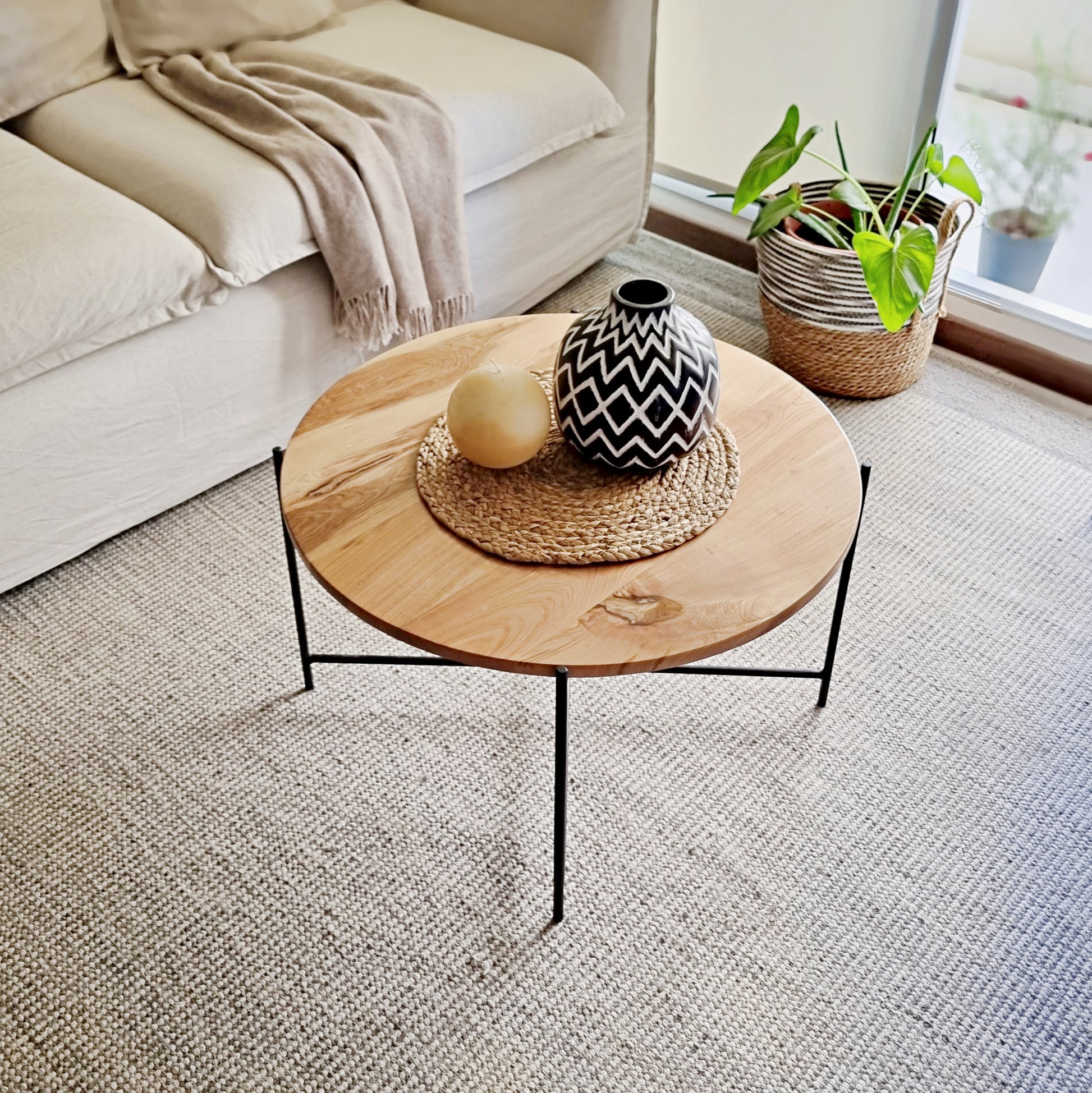 mesa de centro redonda madera