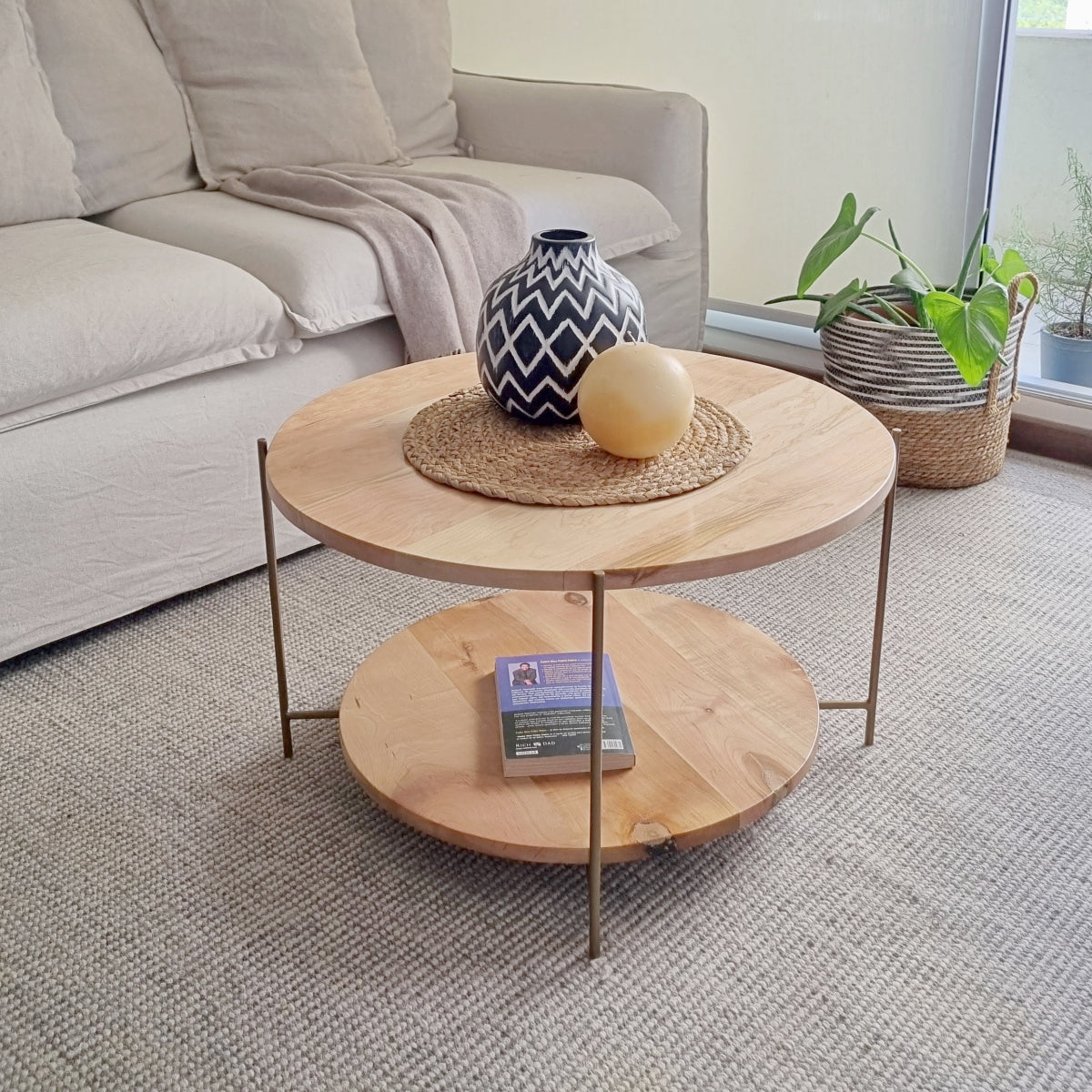 mesa de centro redonda madera