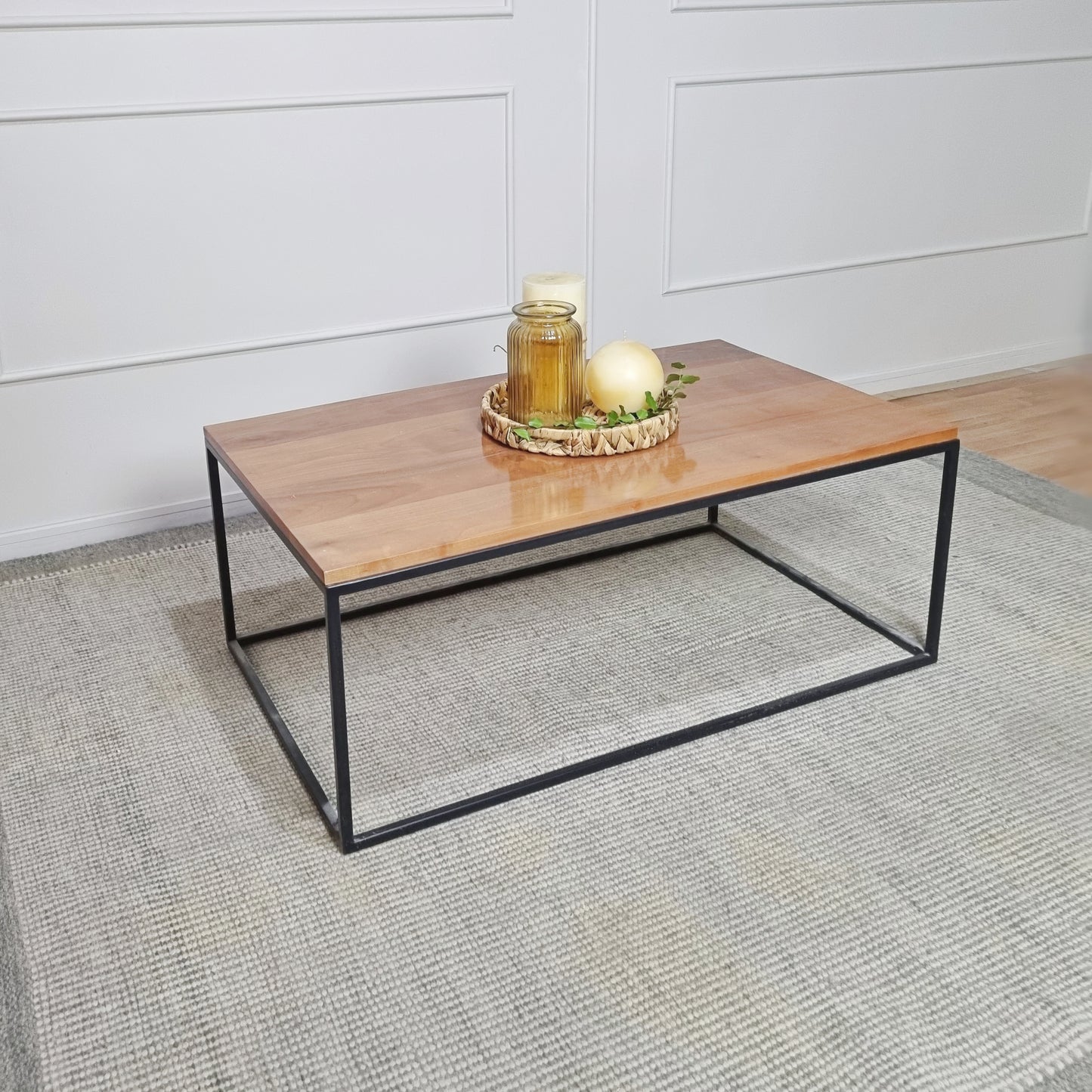 mesa de centro madera roble