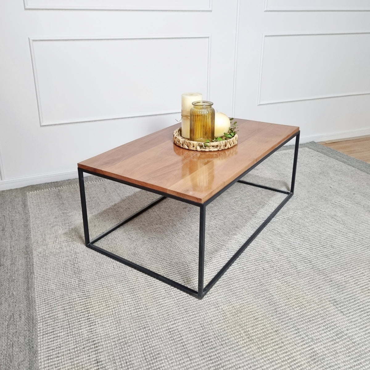 mesa de centro madera roble