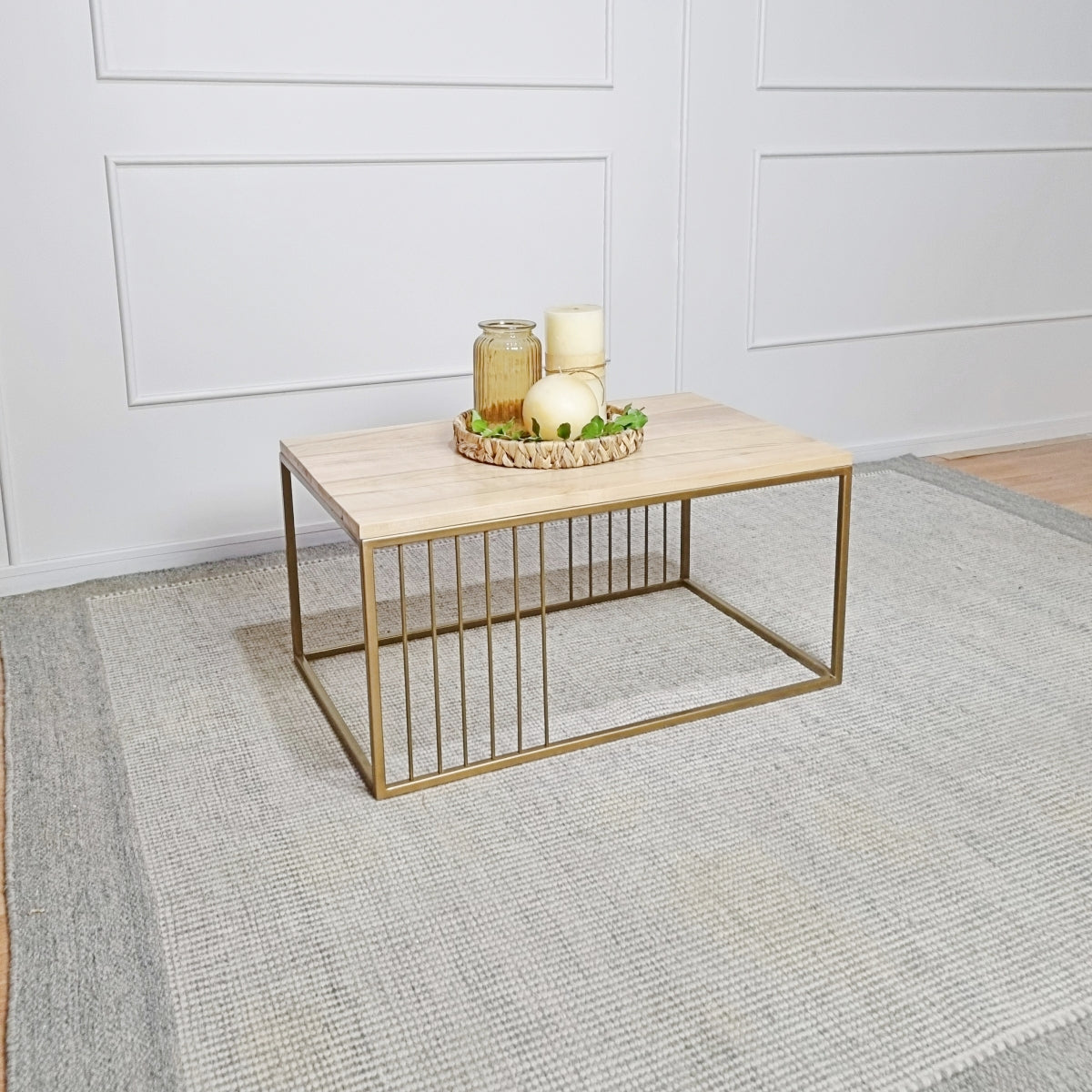 mesa de centro industrial madera