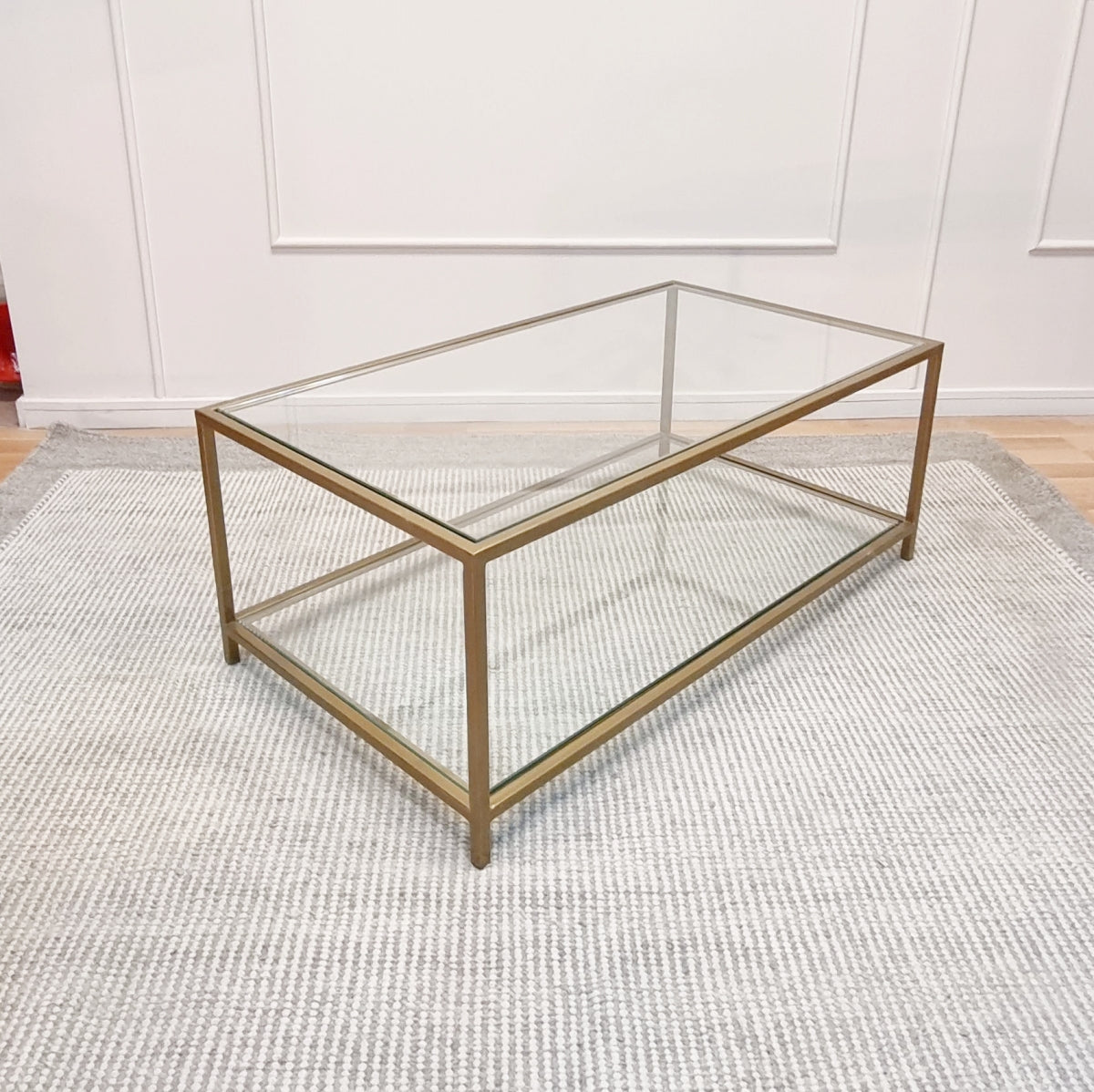 mesa de centro fierro vidrio