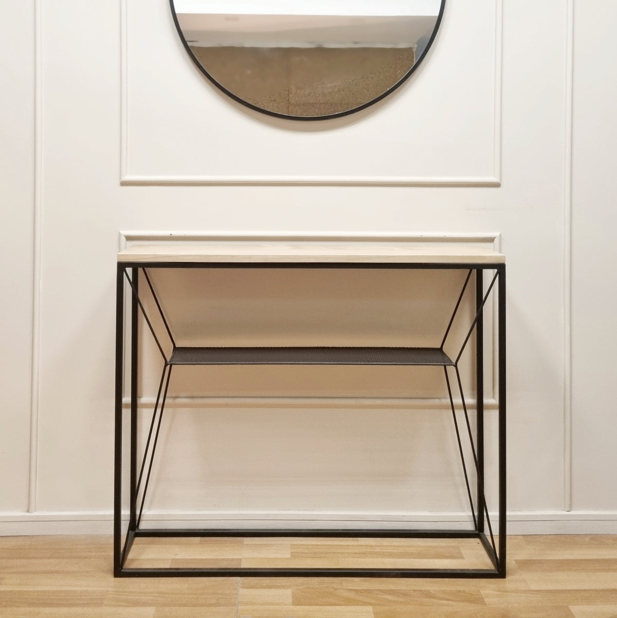 mesa arrimo fierro madera industrial