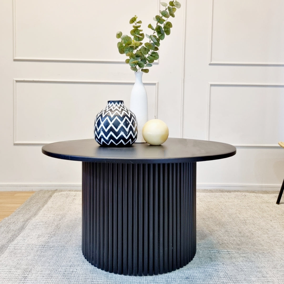 mesa de centro madera negra