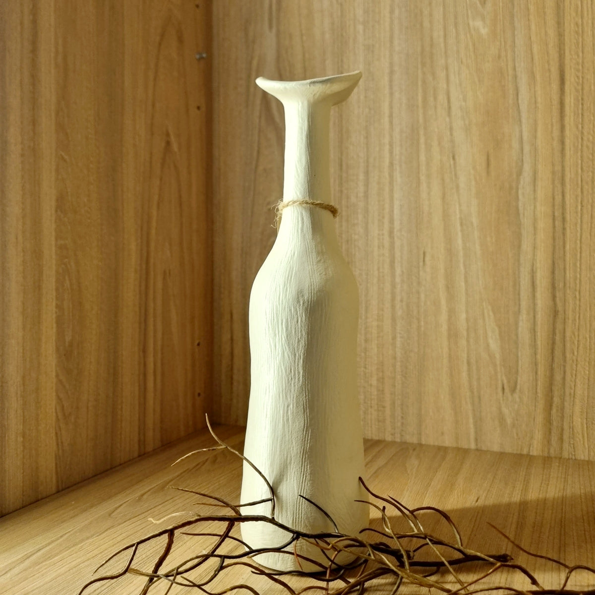 Florero botella Sombrero Crema