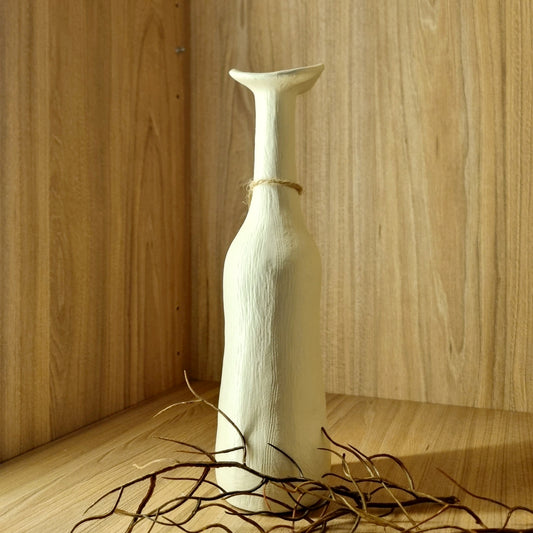 Florero botella Sombrero Crema