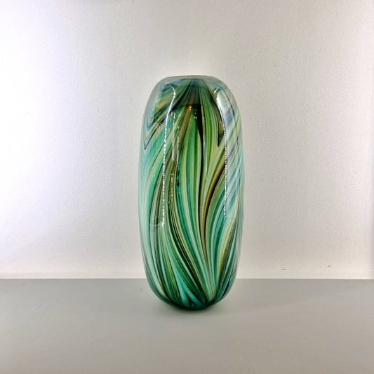 Florero de Vidrio Verde / Naranja