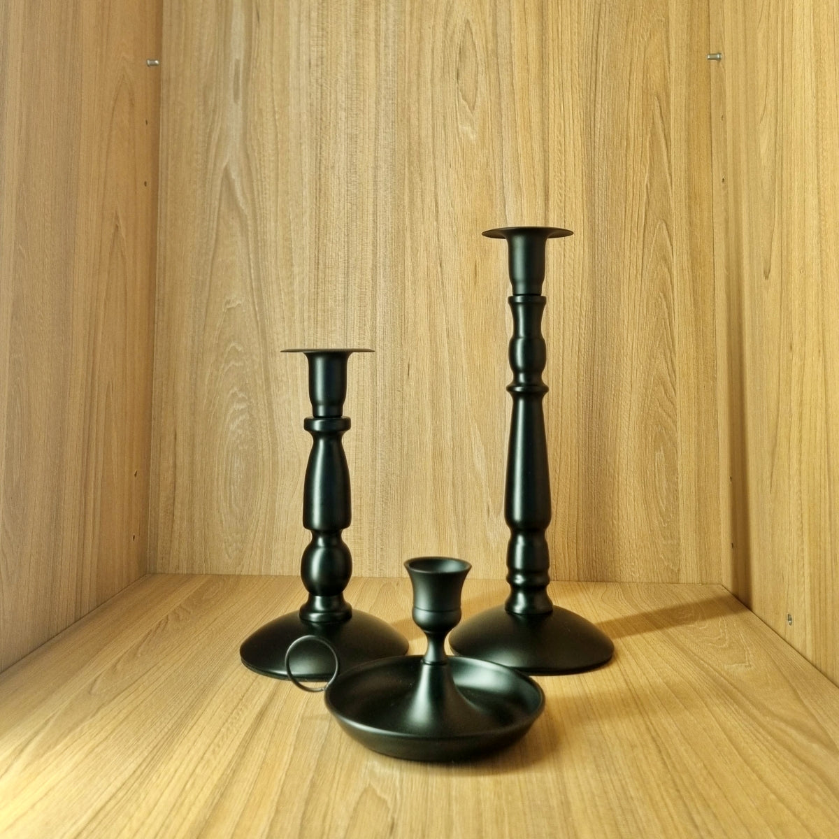 Set de Candelabro Negro Metal